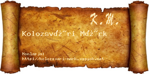 Kolozsvári Márk névjegykártya
