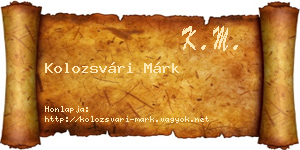 Kolozsvári Márk névjegykártya